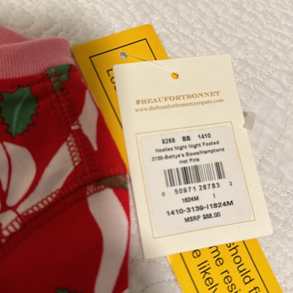 TBBC Red Pink Christmas Bettye’s Bows Pajamas Size 18-24 months. - Picture 4 of 5